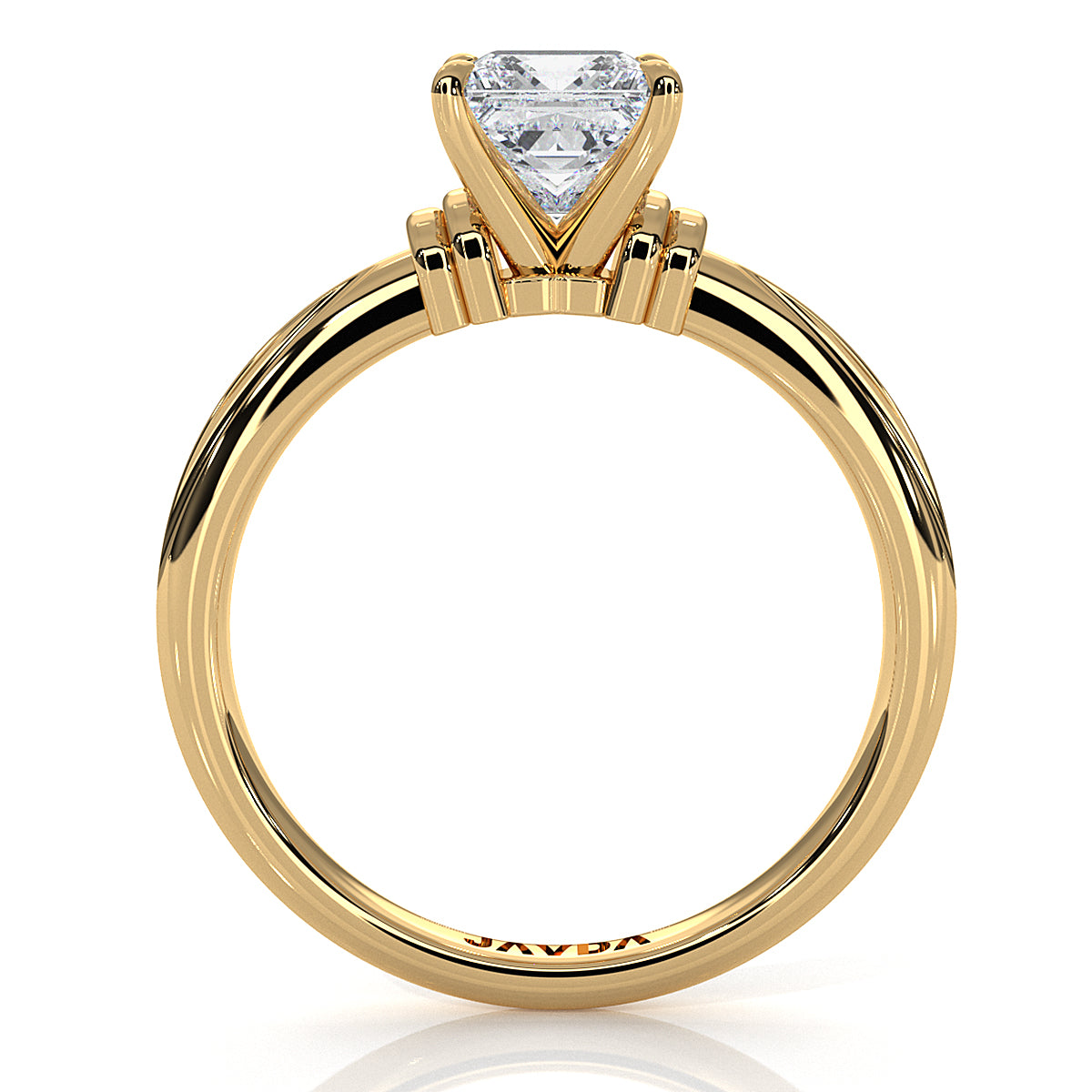 4.2g Ridged Solitaire Prong Set Lab Grown Diamond Engagement Ring IGI Certified 2.6mm 1.00 Ctw.